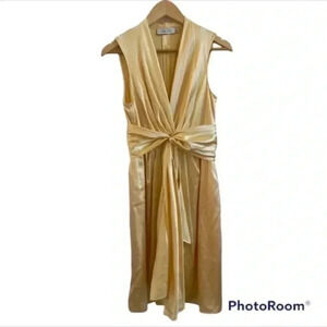 Rickie Freeman Teri Jon Yellow Silk Dress